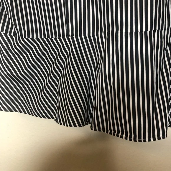 LAUREN RALPH LAUREN Striped Button-Down Shirt Black White 100% Cotton Size: 16 W - Picture 8 of 16